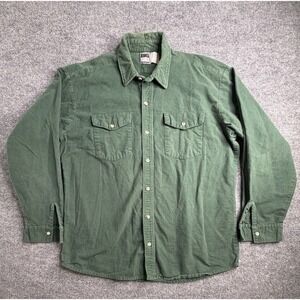 Big Bill Size Long Sleeve‎ Button Down Shirt  Green Made In USA Mens Workwear L
